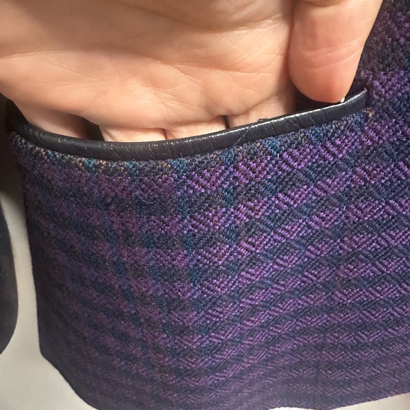 Ellen Tracy Checkered Purple Blazer - Picture 6 of 7